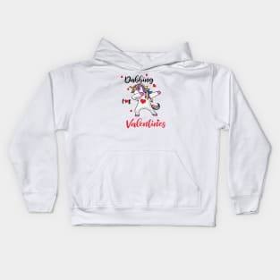 Valentines Shirt, Dabbing Unicorn Heart, Gift and Décor Idea Kids Hoodie